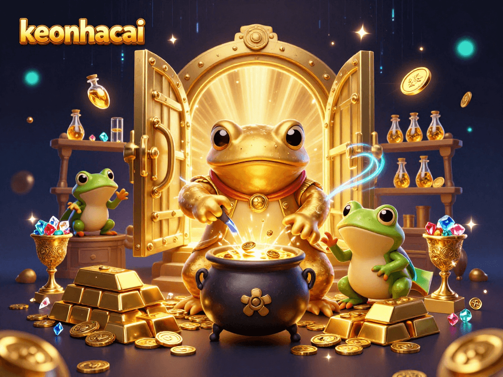 Experience winning moments with keonhacai in an immersive 3D casino world full of treasures.