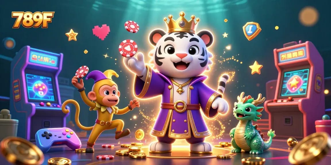 Engage with the vibrant 789F casino scene featuring a playful golden monkey and dynamic game elements.