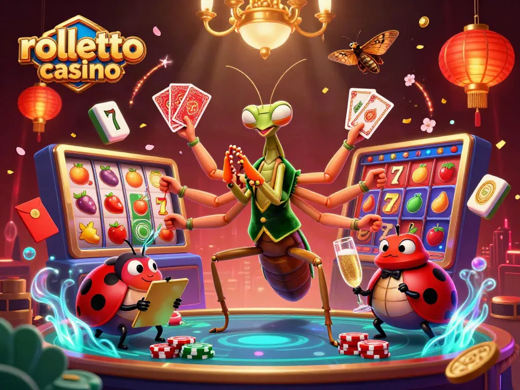 Win big at rolletto casino with exciting slots and promotions in a vibrant 3D illustration.