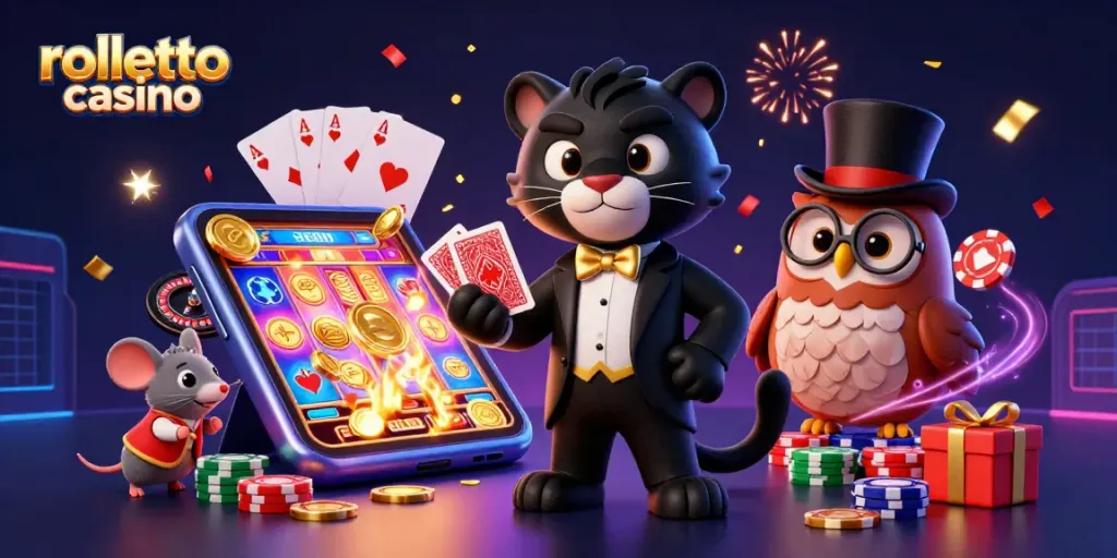Engage with rolletto casino's vibrant world, enjoying thrilling card games and slot action.