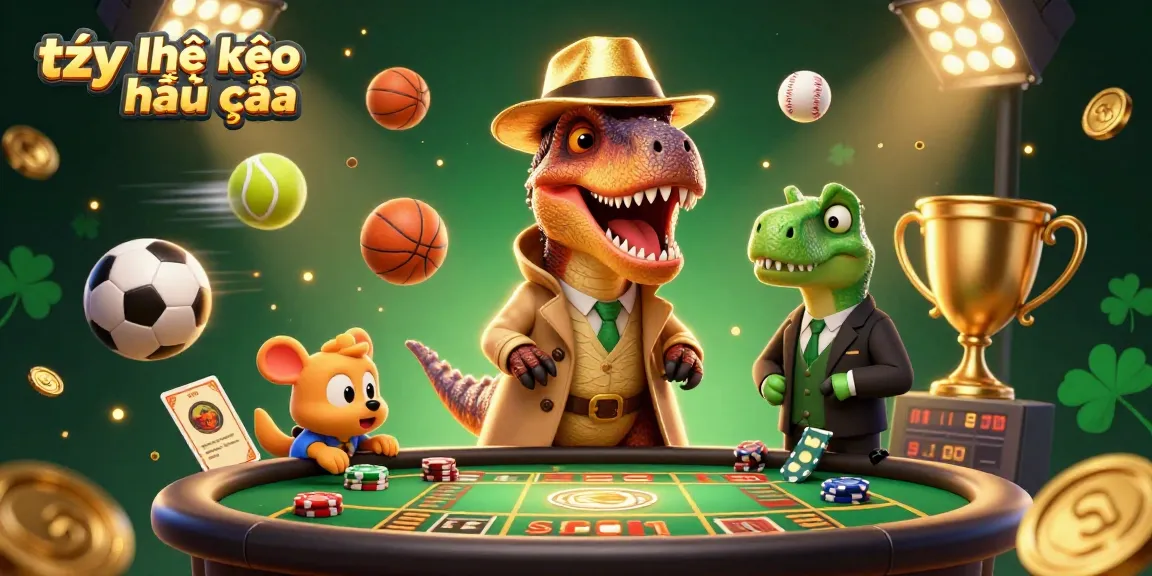 Betting strategies illustrated with tỷ lệ kèo nhà cái and animated sports themes in a 3D scene.