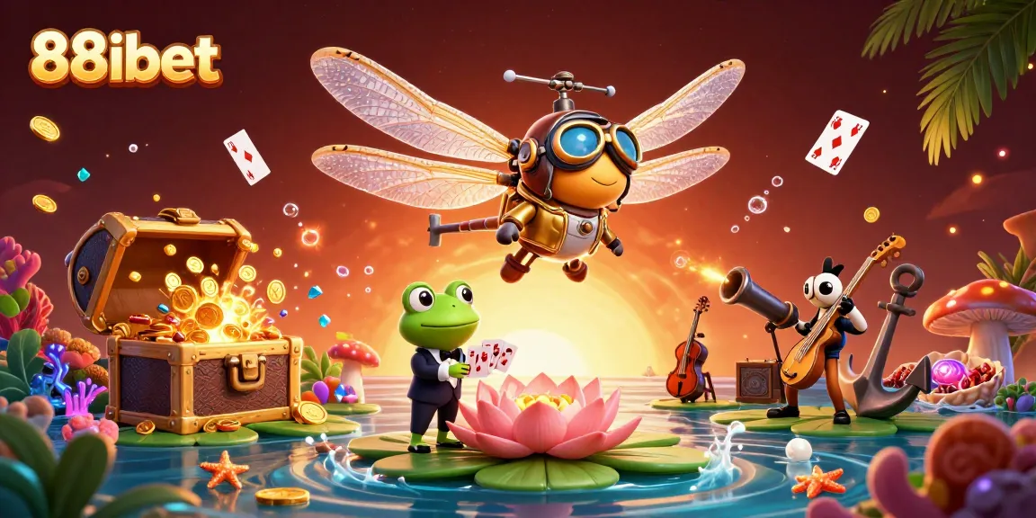 Experience thrilling casino adventures at 88ibet with our ecstatic dragonfly pilot, frog dealer, and vibrant jazz musicians.
