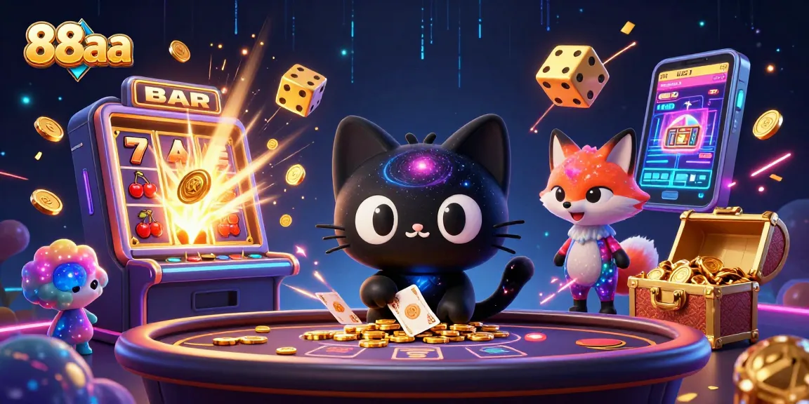 88aa brings thrilling casino experiences to life, illustrating an exciting cosmic gambling scene.